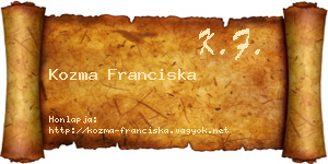 Kozma Franciska névjegykártya